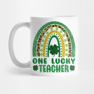 One Lucky Teacher Rainbow St Patricks Day Mug